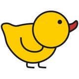 Duckling in a cartoon style vector illustration Duckling in a cartoon style vector illustration