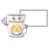 Duimen omhoog met de lamp van het raadsaroma in een beeldverhaalversies stock illustratie Duimen omhoog met de lamp van het raadsaroma in een beeldverhaalversies stock illustratie
