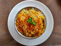 Dum Biryani Top View stock image Dum Biryani Top View stock image