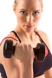 Dumbbell woman weight workout in gym