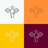Dumbbell, zysk, udźwig, władza, sport ikona Nad Różnorodnym tłem Kreskowego stylu projekt, projektuj?cy dla sieci i app EPS 10 we royalty ilustracja Dumbbell, zysk, udźwig, władza, sport ikona Nad Różnorodnym tłem Kreskowego stylu projekt, projektuj?cy dla sieci i app EPS 10 we royalty ilustracja