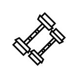 Dumbbells icon vector sign and symbol isolated on white background, Dumbbells logo concept stock illustration Dumbbells icon vector sign and symbol isolated on white background, Dumbbells logo concept stock illustration
