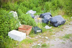 Dumping illégal dans la nature images libres de droits Dumping illégal dans la nature images libres de droits