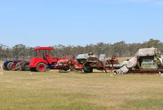 Dunolly's vintage tractor and engine rally, held at the old race course, hosted many historic engines and machines royalty free stock photography Dunolly's vintage tractor and engine rally, held at the old race course, hosted many historic engines and machines royalty free stock photography
