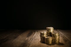 Piles of gold coins stock image Piles of gold coins stock image