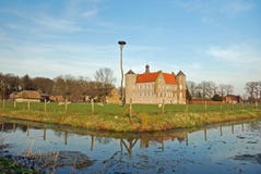 Dutch Landscape- Castle Croy And Farms- Laarbeek Stock Photos