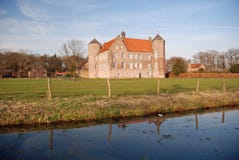 Dutch Landscape- Castle Croy And Farms- Laarbeek Royalty Free Stock Images