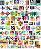 Duży set infographic nowożytni szablony - kwadraty ilustracja wektor Duży set infographic nowożytni szablony - kwadraty ilustracja wektor