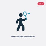 Dwa koloru m??czyzna bawi? si? badminton wektorow? ikon? od sporta poj?cia odosobniony b??kitny m??czyzna bawi? si? badminton wek royalty ilustracja Dwa koloru m??czyzna bawi? si? badminton wektorow? ikon? od sporta poj?cia odosobniony b??kitny m??czyzna bawi? si? badminton wek royalty ilustracja