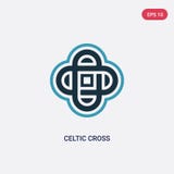 Dwa kolorów celta krzyża wektorowa ikona od religii pojęcia odosobniony błękitny celta krzyża wektoru znaka symbol może być używa royalty ilustracja Dwa kolorów celta krzyża wektorowa ikona od religii pojęcia odosobniony błękitny celta krzyża wektoru znaka symbol może być używa royalty ilustracja