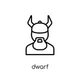 Dwarf icon. Trendy modern flat linear vector Dwarf icon on white stock illustration Dwarf icon. Trendy modern flat linear vector Dwarf icon on white stock illustration
