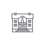 Dwór ikony liniowy pojęcie Dworu wektoru kreskowy znak, symbol, ilustracja royalty ilustracja Dwór ikony liniowy pojęcie Dworu wektoru kreskowy znak, symbol, ilustracja royalty ilustracja