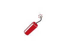 Dynamit lub granat mały bombowy palenie dla logo i rewolucjonistka ilustracja wektor Dynamit lub granat mały bombowy palenie dla logo i rewolucjonistka ilustracja wektor