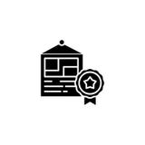 Dyplom ikony czarny pojęcie Dyplomu płaski wektorowy symbol, znak, ilustracja ilustracji Dyplom ikony czarny pojęcie Dyplomu płaski wektorowy symbol, znak, ilustracja ilustracji