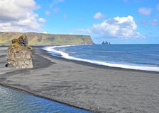 Dyrholaey Black Beach, Iceland Royalty Free Stock Photography Dyrholaey Black Beach, Iceland Royalty Free Stock Photography