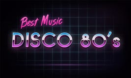 Dyskoteki 80 ` s najlepszy muzyka - sztandar ilustracji Dyskoteki 80 ` s najlepszy muzyka - sztandar ilustracji