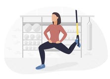 Dysponowana kobieta opracowywa na trx robi bodyweight ćwiczy Sprawno?ci fizycznej si?y sta?owy trening ilustracji Dysponowana kobieta opracowywa na trx robi bodyweight ćwiczy Sprawno?ci fizycznej si?y sta?owy trening ilustracji