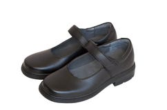 dziewczyna odizolowywający szkolni buty fotografia stock dziewczyna odizolowywający szkolni buty fotografia stock