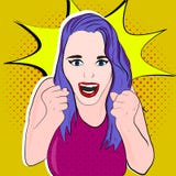 Dziewczyna z purpurowym włosy wewnątrz ilustracji Dziewczyna z purpurowym włosy wewnątrz ilustracji