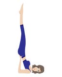 Dziewczyny ćwiczy joga Viparitakarani Mudra do góry nogami foka ilustracji Dziewczyny ćwiczy joga Viparitakarani Mudra do góry nogami foka ilustracji
