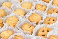 Dänische Butterplätzchen im Satz Stockbilder Dänische Butterplätzchen im Satz Stockbilder