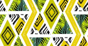 Dé el collage tropical inconsútil texturizado exhausto del modelo del extracto del vector a pulso con el adorno de la cebra, text libre illustration Dé el collage tropical inconsútil texturizado exhausto del modelo del extracto del vector a pulso con el adorno de la cebra, text libre illustration