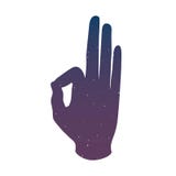 Dé la meditación de la India de la yoga del hinduism del buddhism del mantra del mudra del símbolo ilustración del vector Dé la meditación de la India de la yoga del hinduism del buddhism del mantra del mudra del símbolo ilustración del vector