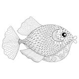 Dé los pescados exhaustos del zentangle para las páginas antis adultas del colorante de la tensión, stock de ilustración Dé los pescados exhaustos del zentangle para las páginas antis adultas del colorante de la tensión, stock de ilustración