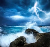 Début de tempête avec la foudre Début de tempête avec la foudre