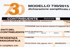 Déclaration d'impôt italienne appelée 730 image stock Déclaration d'impôt italienne appelée 730 image stock