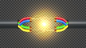 Déconnectez le vecteur de câble électrique Conducteur de câblage cuivre Composant de connexion de communication réaliste 3D d'iso illustration stock Déconnectez le vecteur de câble électrique Conducteur de câblage cuivre Composant de connexion de communication réaliste 3D d'iso illustration stock