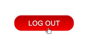 Déconnectez-vous le bouton d'interface de Web cliqué sur avec la couleur rouge de curseur de souris, application illustration libre de droits Déconnectez-vous le bouton d'interface de Web cliqué sur avec la couleur rouge de curseur de souris, application illustration libre de droits