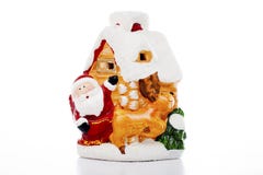 Décoration de Noël de Santa Claus Figurine de Noël sur le fond blanc d'isolement Photo de studio Images stock Décoration de Noël de Santa Claus Figurine de Noël sur le fond blanc d'isolement Photo de studio Images stock
