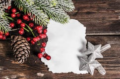 Décoration de Noël sur les conseils en bois image stock Décoration de Noël sur les conseils en bois image stock