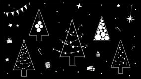 Découpe noire et blanche créative de l'arbre de Noël dans une exécution moderne de découpe photos stock Découpe noire et blanche créative de l'arbre de Noël dans une exécution moderne de découpe photos stock