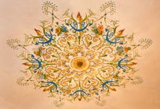 Détail de fresque de plafond de bibliothèque dans le saint Anton de palais cent Photos stock Détail de fresque de plafond de bibliothèque dans le saint Anton de palais cent Photos stock