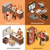 Détective Isometric Design Concept illustration libre de droits Détective Isometric Design Concept illustration libre de droits