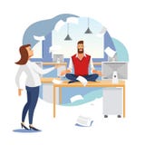 Détente dans le concept plat de vecteur de travail de bureau illustration stock Détente dans le concept plat de vecteur de travail de bureau illustration stock