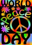 Día de la paz de mundo con el símbolo internacional de la paz, desarme, movimiento pacifista Diseño del arte de la calle del Grun libre illustration Día de la paz de mundo con el símbolo internacional de la paz, desarme, movimiento pacifista Diseño del arte de la calle del Grun libre illustration