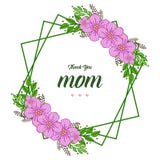 Día de madres feliz del ejemplo del vector para los marcos púrpuras del bouqet del diverso estilo libre illustration Día de madres feliz del ejemplo del vector para los marcos púrpuras del bouqet del diverso estilo libre illustration