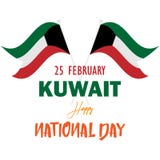 Día nacional feliz de febrero Kuwait de la bandera del ejemplo ilustración del vector Día nacional feliz de febrero Kuwait de la bandera del ejemplo ilustración del vector