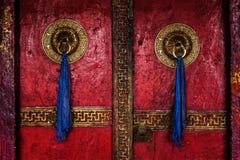 Dörr av den Spituk kloster Ladakh Indien arkivfoton Dörr av den Spituk kloster Ladakh Indien arkivfoton