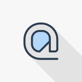 Dünne Linie flache Farbikone des E-Mail-Symbols Lineares Vektorsymbol Buntes langes Schattendesign stock abbildung Dünne Linie flache Farbikone des E-Mail-Symbols Lineares Vektorsymbol Buntes langes Schattendesign stock abbildung