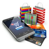 E-kommers white för trolley för internetmusonline-shopping Mobiltelefon shoppingpåse royaltyfri illustrationer E-kommers white för trolley för internetmusonline-shopping Mobiltelefon shoppingpåse royaltyfri illustrationer