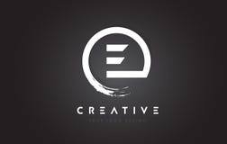 E Kółkowego listu logo z okręgu muśnięcia projektem Backgr i czernią royalty ilustracja E Kółkowego listu logo z okręgu muśnięcia projektem Backgr i czernią royalty ilustracja