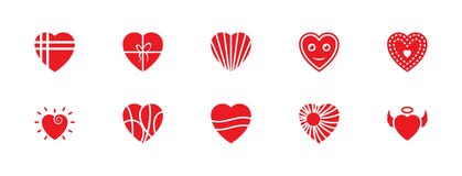 Pack of Hearts Flat Vector Icons royalty free illustration Pack of Hearts Flat Vector Icons royalty free illustration