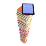 E-learning pile of books vector illustration E-learning pile of books vector illustration
