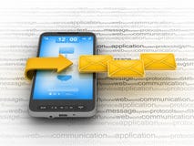 E-mail on cell phone. Mobile technology vector illustration E-mail on cell phone. Mobile technology vector illustration