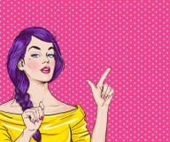 E Menina do pop art Convite do partido Cartão do aniversário Estrela de cinema de Hollywood ilustração royalty free E Menina do pop art Convite do partido Cartão do aniversário Estrela de cinema de Hollywood ilustração royalty free