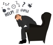 E poj?cia migreny odosobniony biel Biznesowy stres mieszkanie stylowa nowo?ytna wektorowa ilustracja r ilustracji E poj?cia migreny odosobniony biel Biznesowy stres mieszkanie stylowa nowo?ytna wektorowa ilustracja r ilustracji